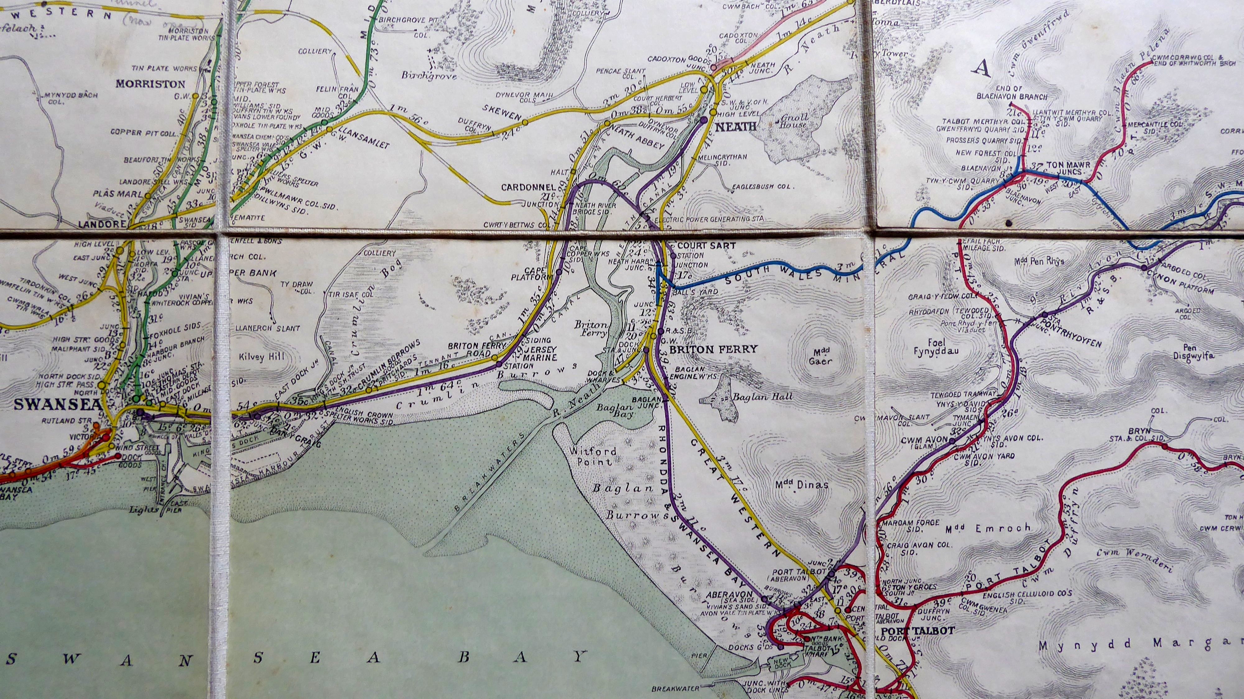 Map Port Talbot & Docks Railway AND Rhondda & Swansea Bay Railway